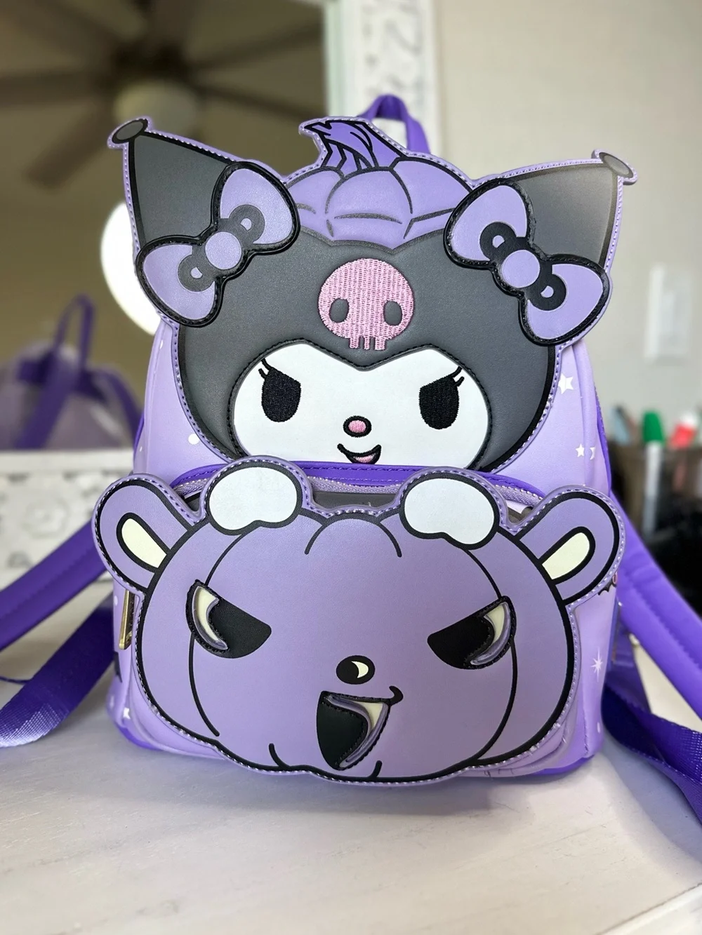 Loungefly Sanrio Kuromi Pumpkin Glow Mini Backpack